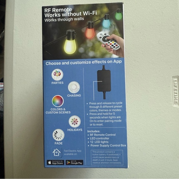 Feit Electric Smart LED String 12 Lights Color Changing - Multicolored 24ft - Picture 3 of 5